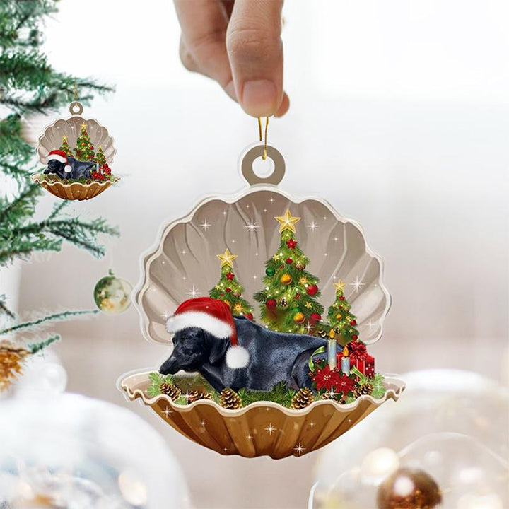 Skanto | Fransk Bulldog - Sovende Perle i Jule Dobbel Ornament