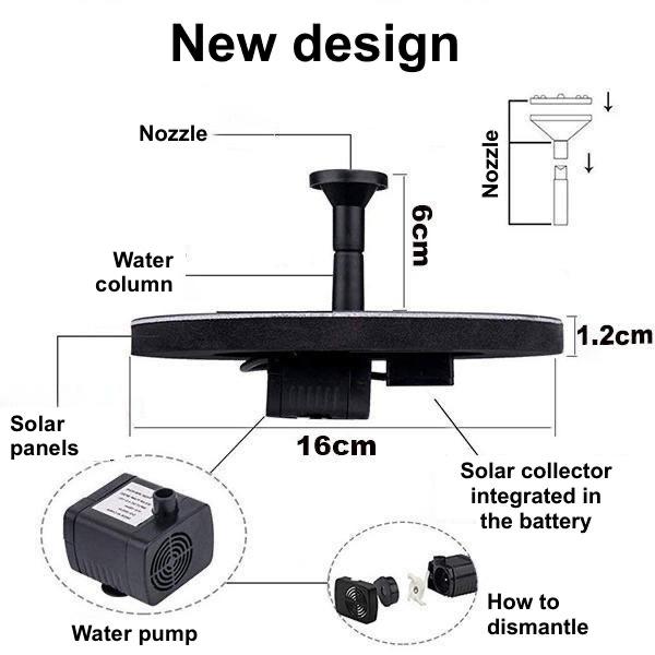 Skanto | Solar Bionic Fountain for Gardens Fødselsbad for Gulv / Grunn
