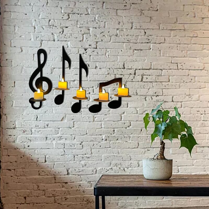 Skanto | Svart Musikknoter Vegglampe