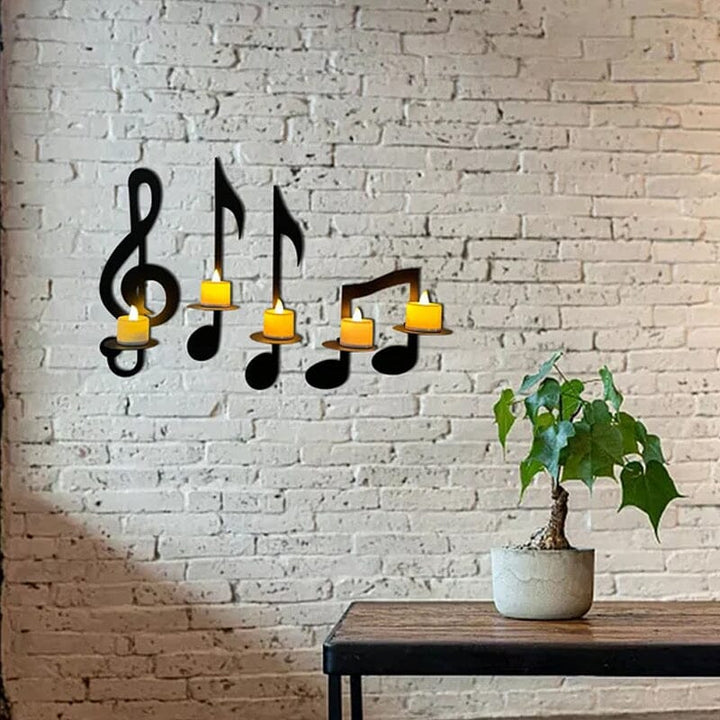 Skanto | Svart Musikknoter Vegglampe