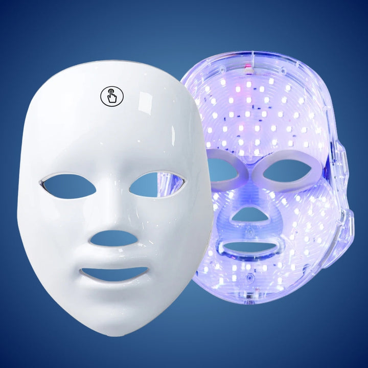 GlowSkin Pro LED Lysbehandling Maske | Stimulerer Kollagen - Reduserer Rynker - Forbedrer Hudtexture - Beroliger Rødhet Skanto