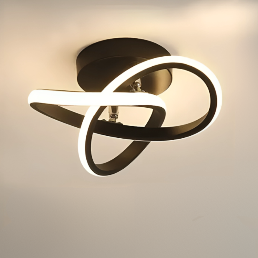 Moderne LED-taklampe 18 W | Kreativt design med 2 ringer | Energiøkonomisk belysning for stue og kontor 24 cm