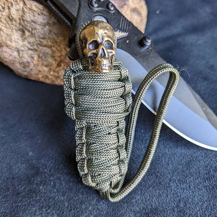 Skanto | Paracord nøkkelring mumie messing hodeskalle