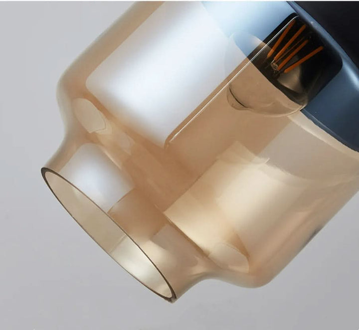 Håndgeblasene Pendelleuchte fra Glas og Holz, Verstellbar