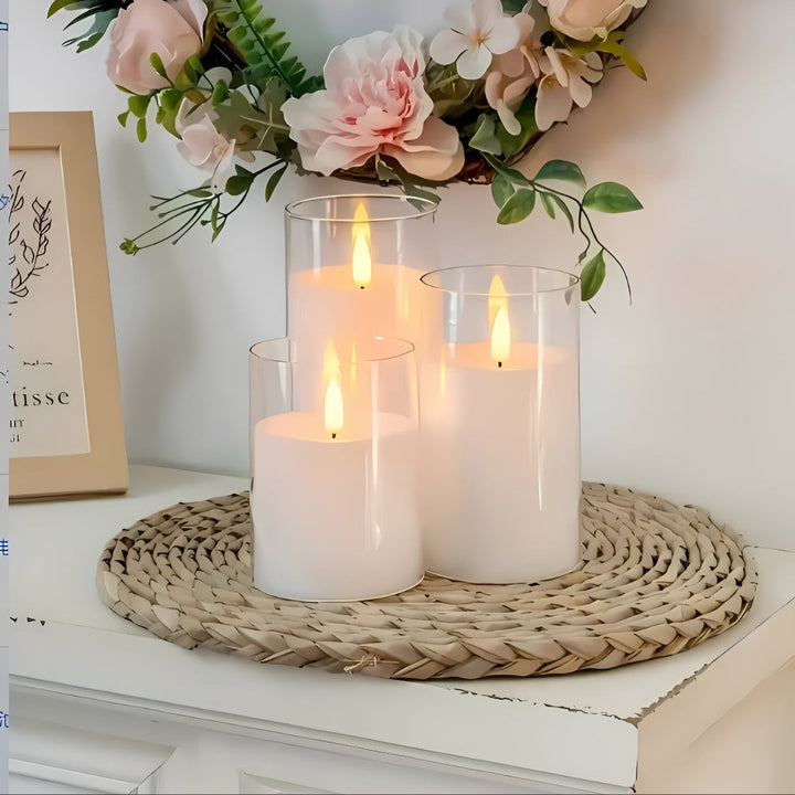 3D Flicker Flammeløs Lys Sett | Skanto