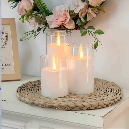 3D Flicker Flammeløs Lys Sett | Skanto