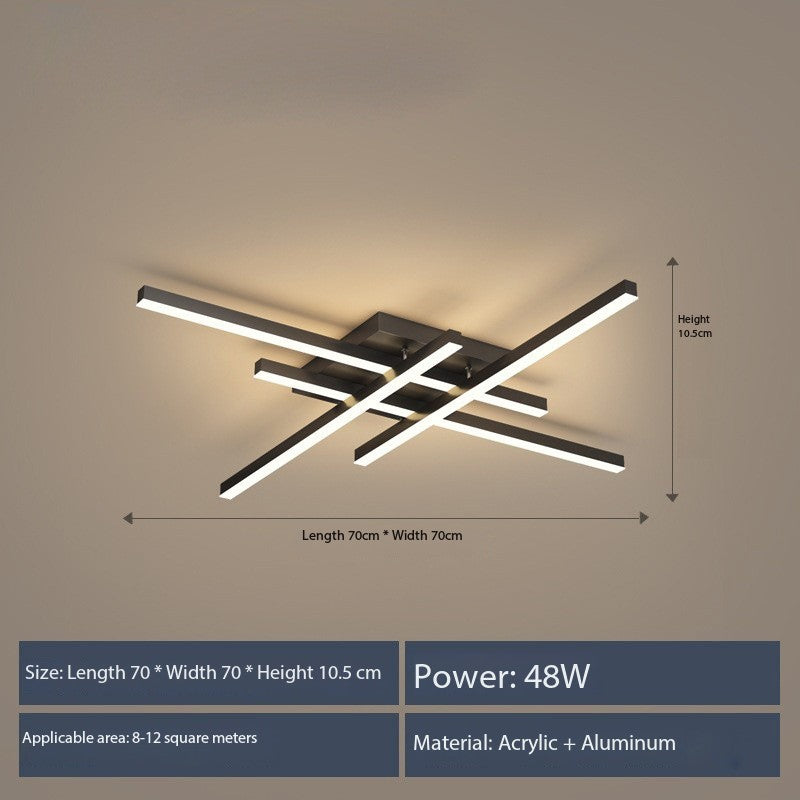 Moderne lineær 4-hodet LED-taklampe (dimmbar, hvit eller svart)