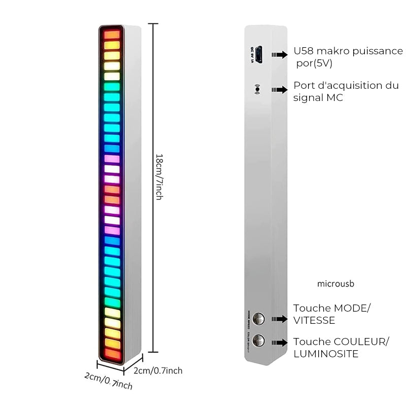 Lydaktivert RGB lyslist trådløs | Skanto