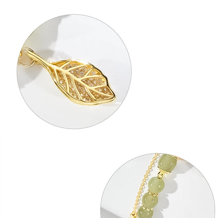 Skanto | Hetian Jade Armbånd med Blad