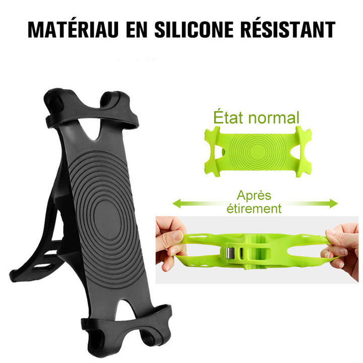 Universell silikone telefonholder for cyklen, skridsikker, justerbar | Skanto