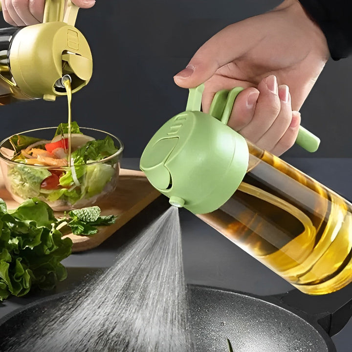 Skanto | 2-i-1 Olivenoljedispenser & Sprayer – Perfekt for Matlaging, Salater og BBQ
