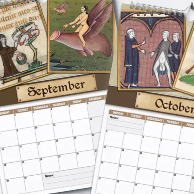 Skanto | Morsom Middelaldersk Veggkalender 2025 – Humor & Kunst