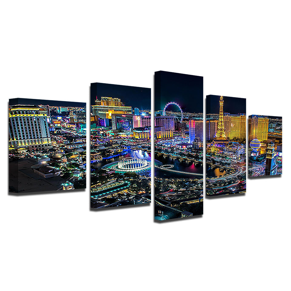 Las Vegas Lights 5 stykker - lerret veggkunst maleri