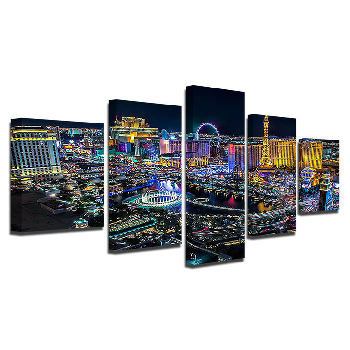 Las Vegas Lights 5 stykker - lerret veggkunst maleri