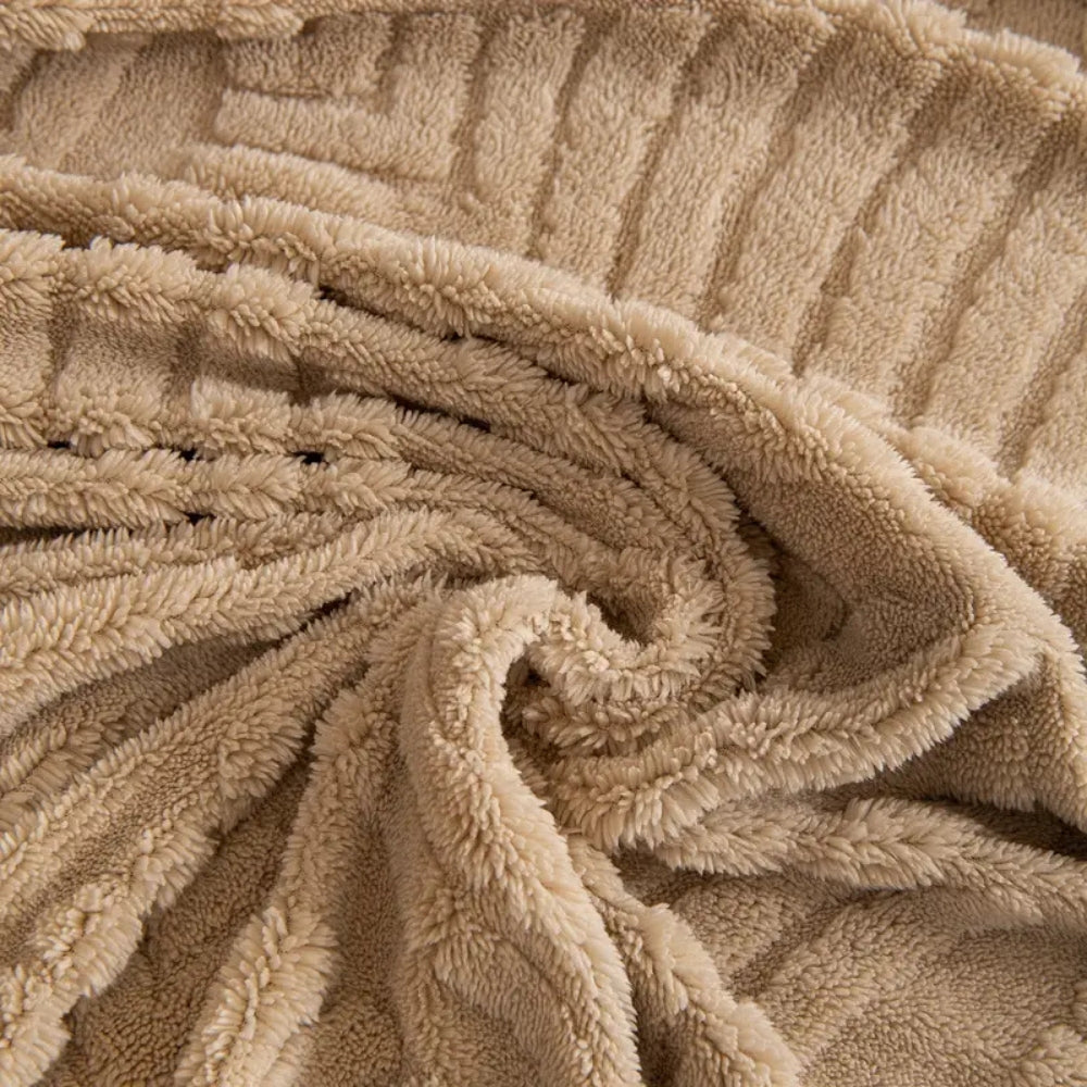 Skanto | Herringbone Leaf Design Fleece Sofa Cover