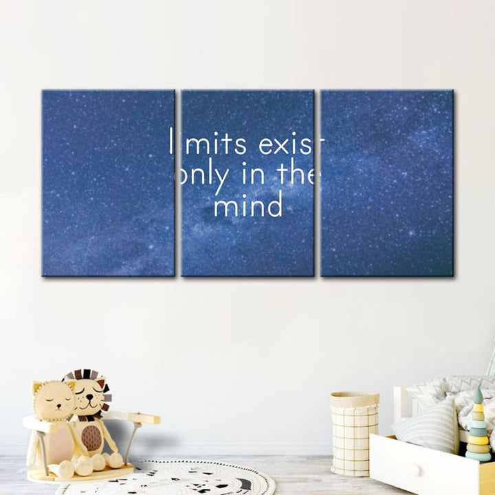 Galaxy Motivation-Canvas Veggkunst Maleri 3 Deler