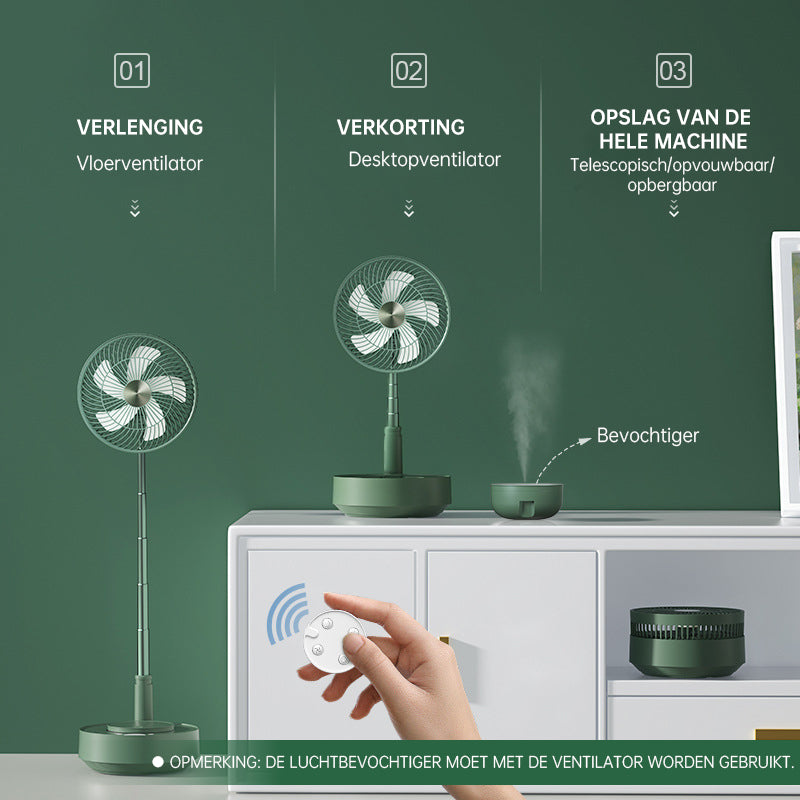 Portae Rechargeae Teleskope-Ventilator med støyfri design og justerbar høyde