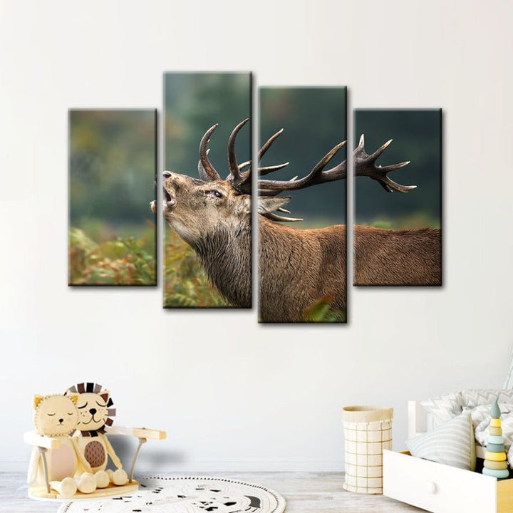 4 Delt Bleating Elk - Lerret Veggkunst Maleri | Skanto