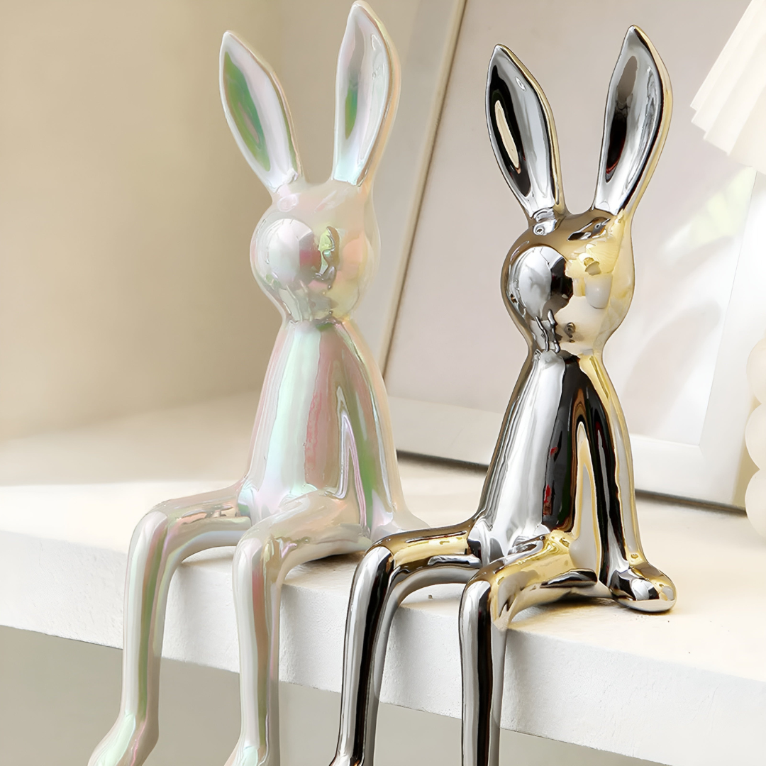 Skanto | Skinnende Keramisk Kanin Figurine