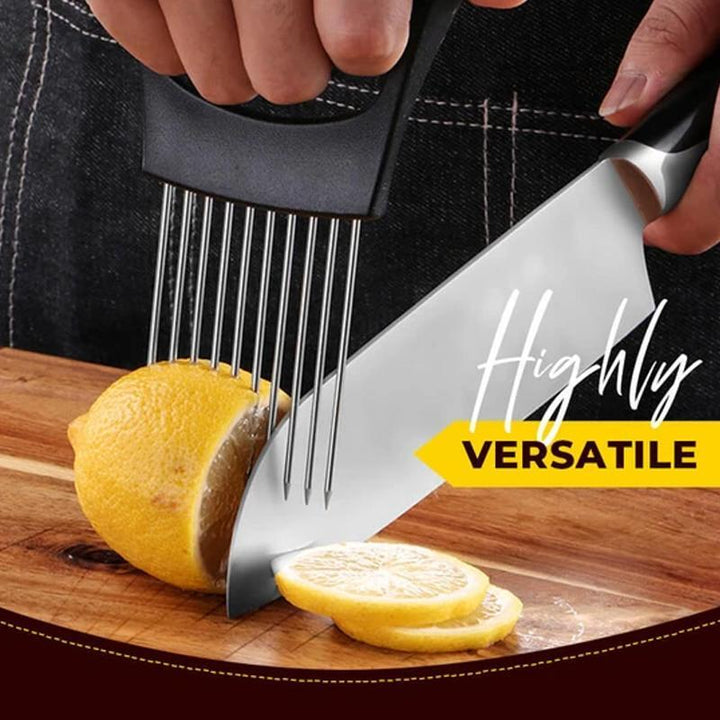Rustfritt stål løk cutter holder, mat skjærer assistent tomatskjærer holder | Skanto