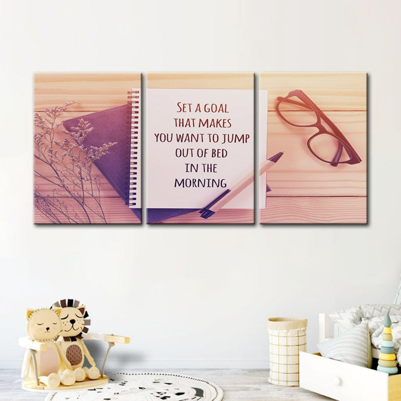 Inspirerende Kunst-Canvas Veggkunst Maleri 3 Stykker