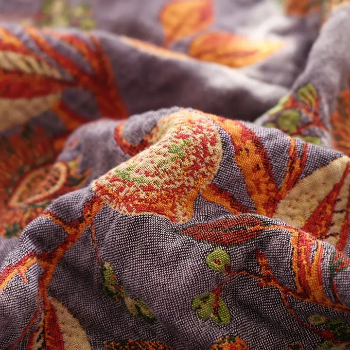 Skanto | Botanic Floral Cotton Tassel Blanket