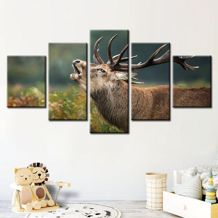 5 Pcs Blocking Moose - Canvas Wall Art Painting | Skanto