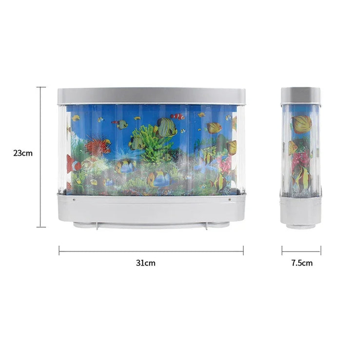 Virtuelles Ozean-Schreibtisch-Aquarium med LED-Nachtlicht