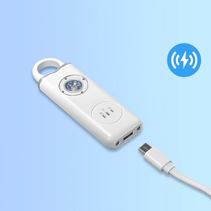 Ultralauter 130 dB Sirene – Kompakt LED Lommelykt Sikkerhetsenhet – For Nattugler, Studenter & Pendler Skanto