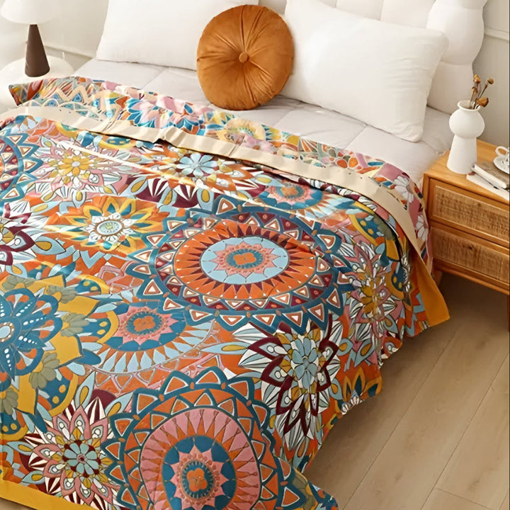 Skanto | Marokkanske blomstrede jacquard bomullspledd
