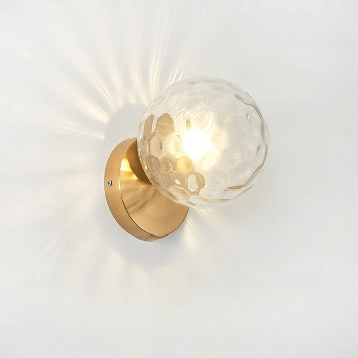 GleamGold - Luksus Gull Vegglampe med Glass Skanto