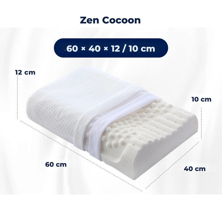 EcoNeck Comfort | 100% Naturlatex Ortopediskpute - for Nakke Smerte - Komfortabel og Støttende Pute - Bedre Søvn - Velvære Skanto