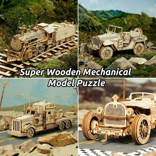 Super Holz Mekanisk Modell Puslesett | Skanto