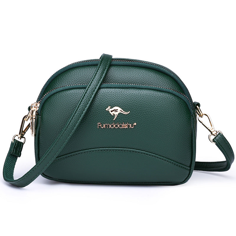 Skanto | Myk Lær Multi-Lomme Skulder Crossbody Bag