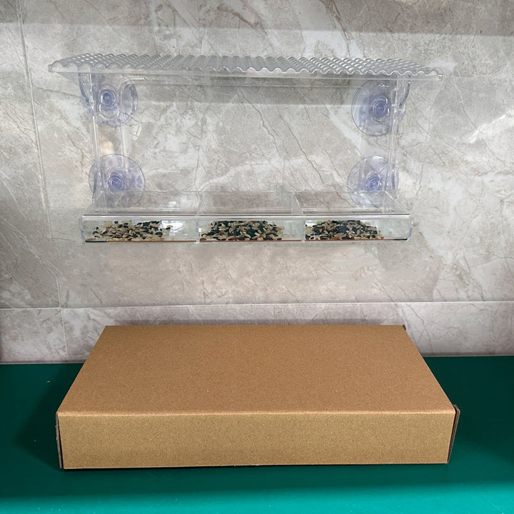 Skanto | Utendørs Clear-Window-Suction-Cup-Fuglekasse