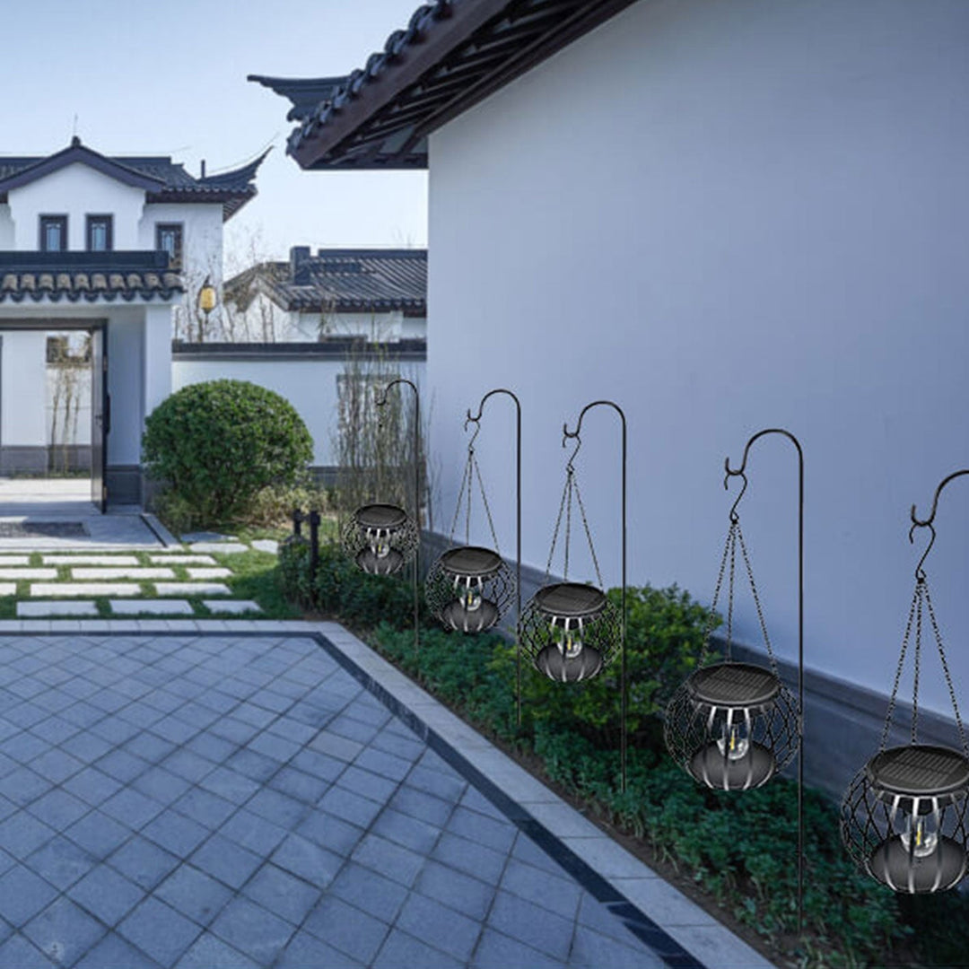 Solcelle Gresskar Lantern Design LED Utendørs Henge Dekorativt Lys | Skanto