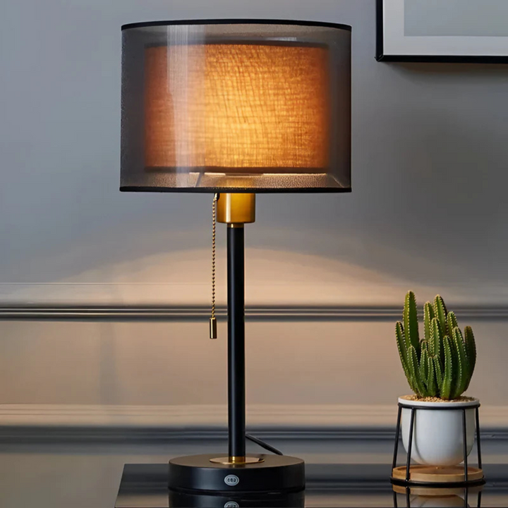 Skanto | Bordlampe med Dobbel Stofskjerm