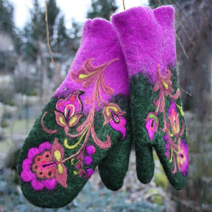 Skanto | Juleblomst Broderte Votter