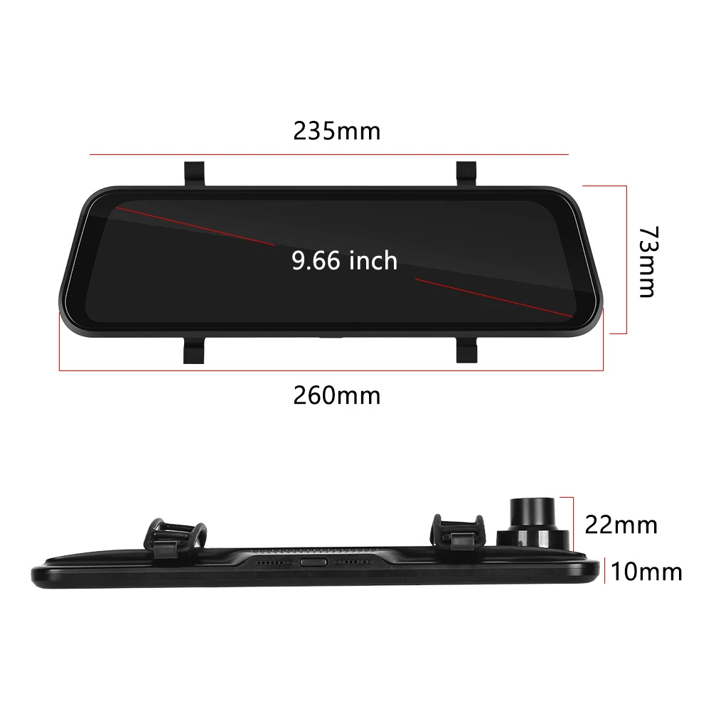 Skanto | VisionMirror Pro – Ultra HD Speil Dash Cam med Trådløs CarPlay & Android Auto