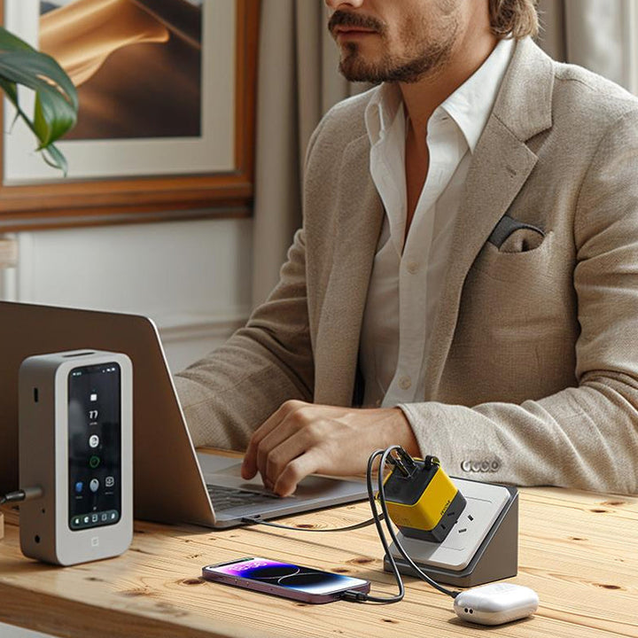 Skanto | 3 i 1 GaN-lader, skalerbar 80W MAX hurtiglader modul med Type-C-kabel og 2 USB-porter