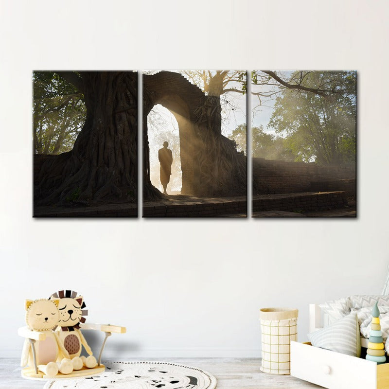 Lone Man Nature-Canvas Veggkunst Maleri 3 Deler