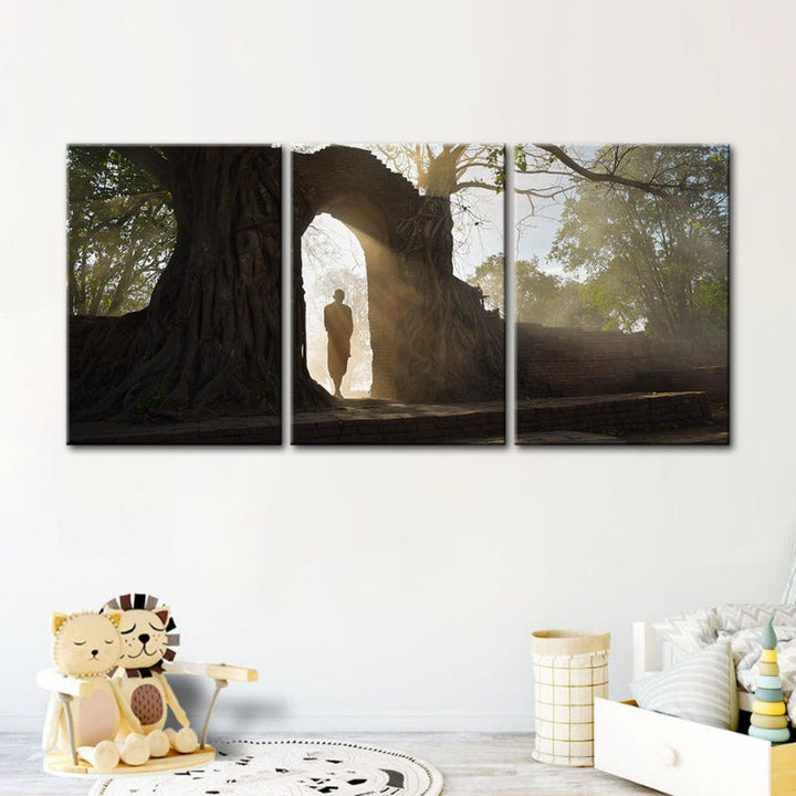 Lone Man Nature-Canvas Veggkunst Maleri 3 Deler