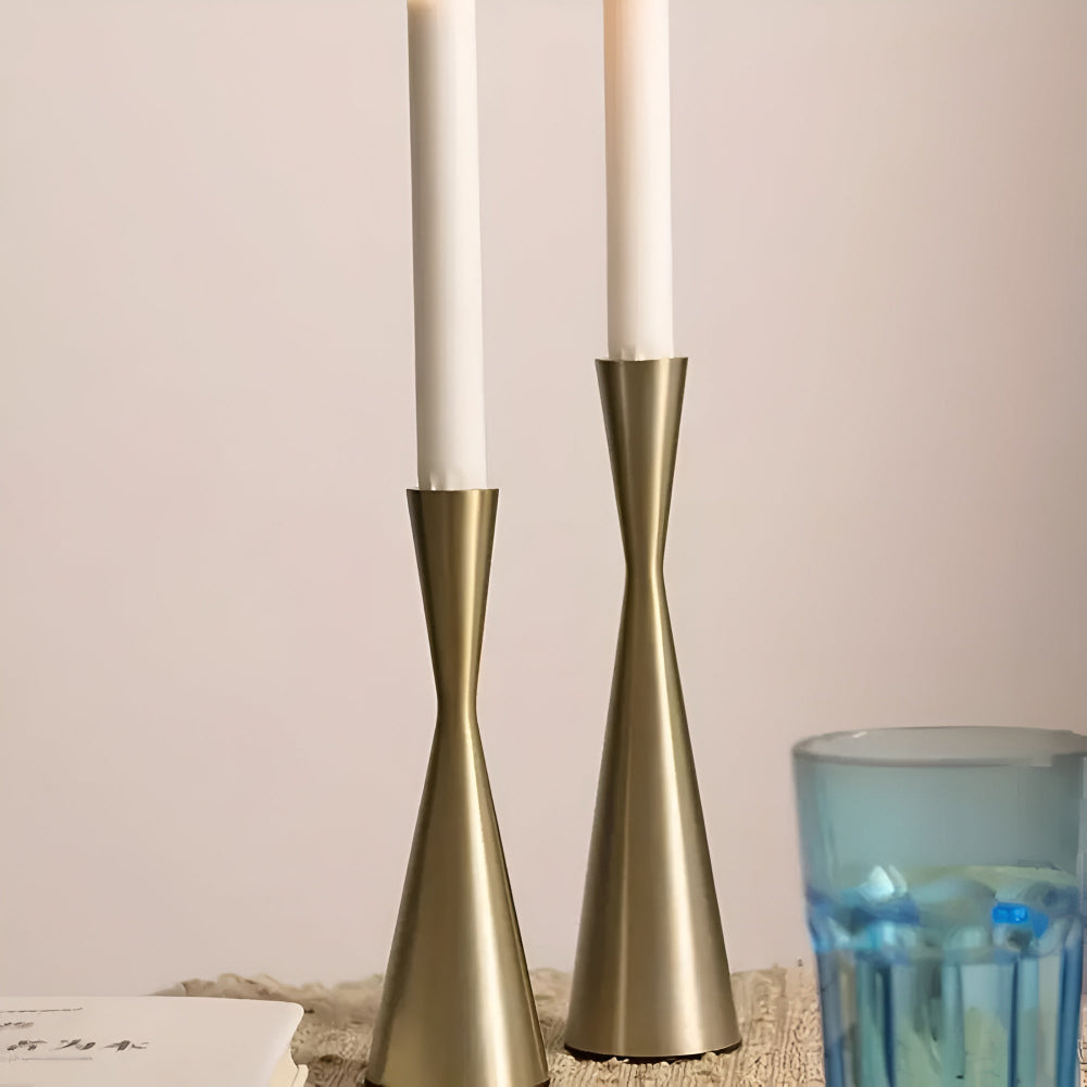 Eleganter nordischer Kerzenständer aus Messing für die Taille | 3-teiliges Sett