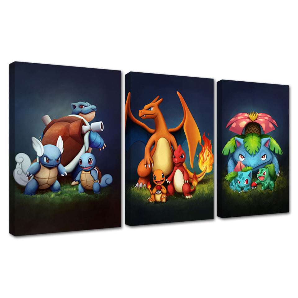 Dragon Team 3 stk - lerret veggkunst maleri