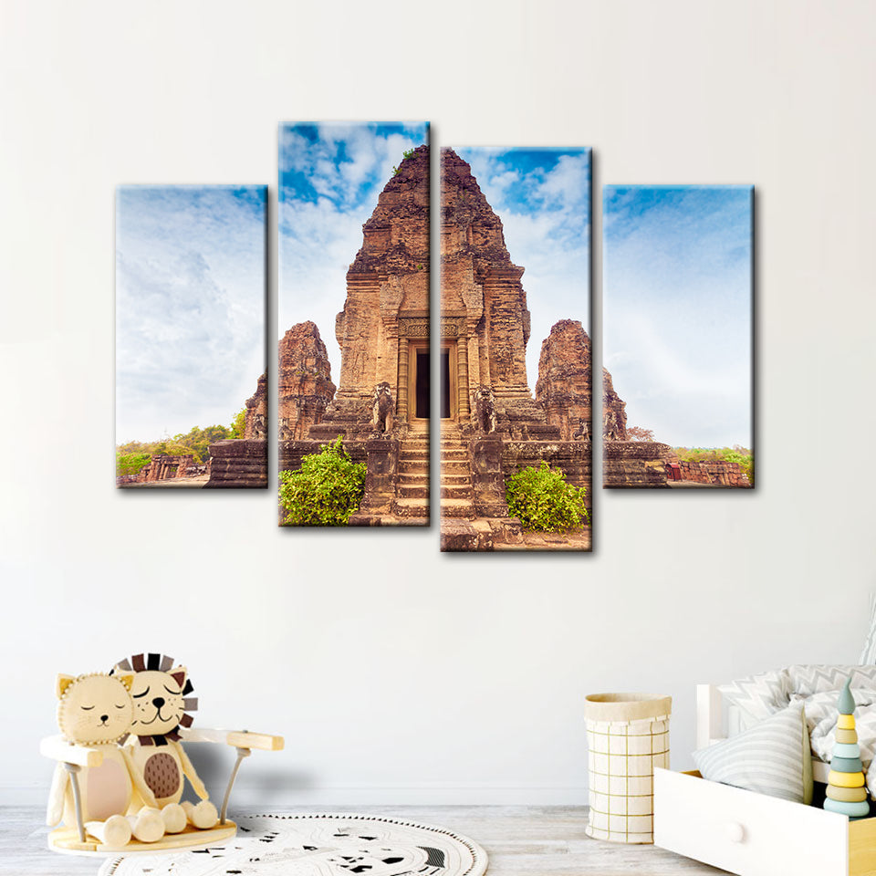 Ancient Temple 4 Piece - Canvas Wall Art Painting | Skanto