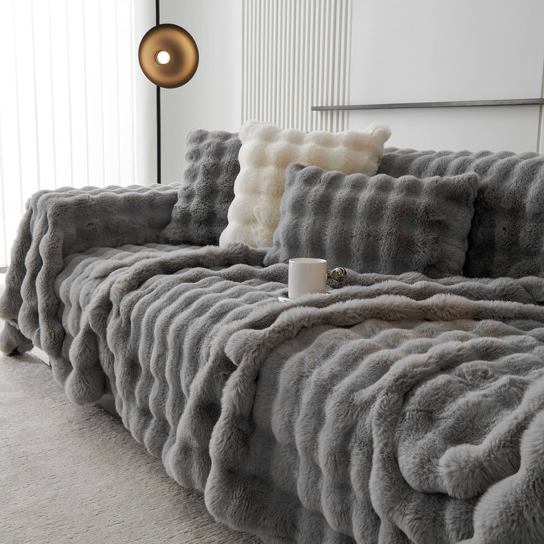 Luksus Ripple Faux Fur Sofa Deksel - Moderne, Stilig & Holdbar Sofa Beskyttelse | Skanto