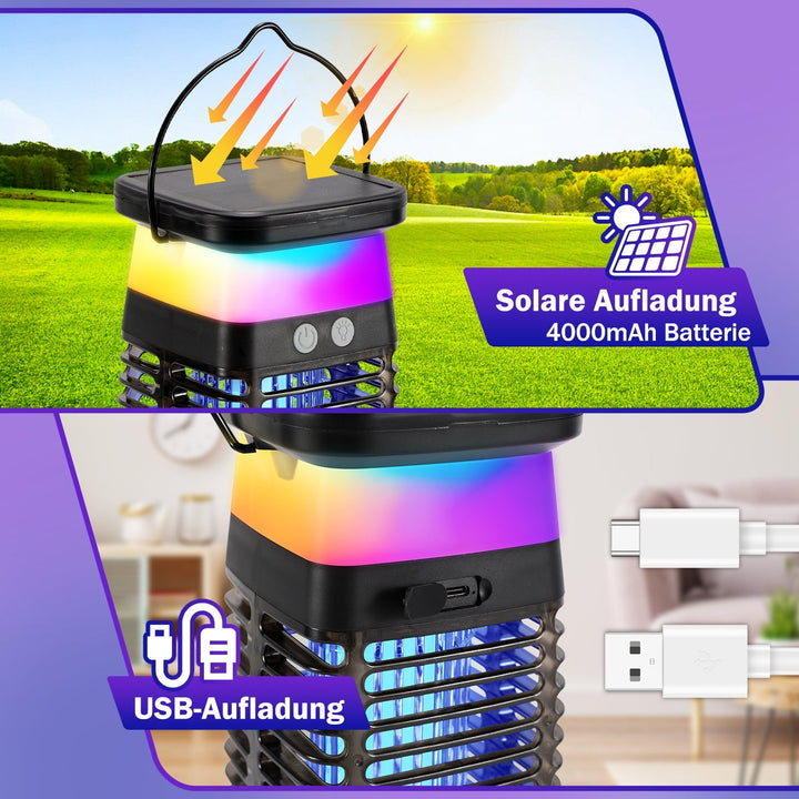 Solar Myggavstøtende Lampe UV Lys Mygg Lampe RGB | Skanto