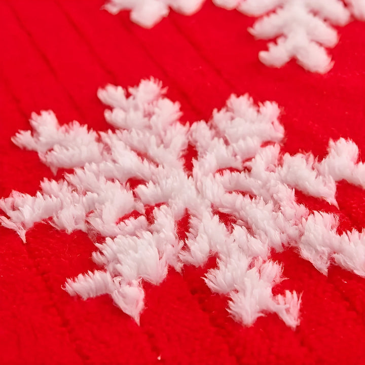 Koselig og mykt fleece-teppe med snøfnuggmønster – komfortabelt og varmt | Perfekt til sofa og seng