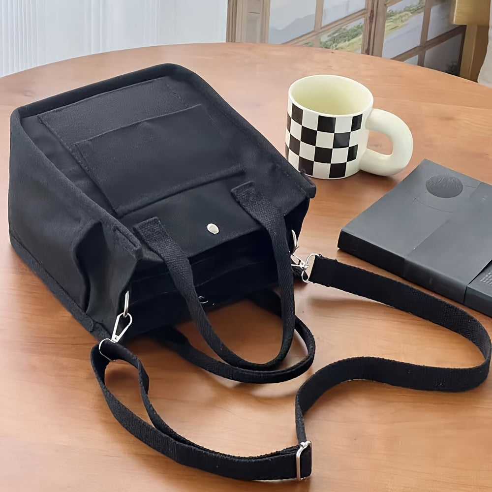 Skanto | UrbanEase Canvas Slingbag – Hvit skulderveske med magnetlås og justerbar stropp
