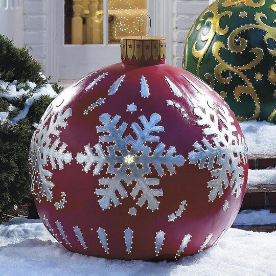 Skanto | Jule Oppblåsbar Dekorasjon Ball | Utendørs Hage Ornament | 60cm PVC